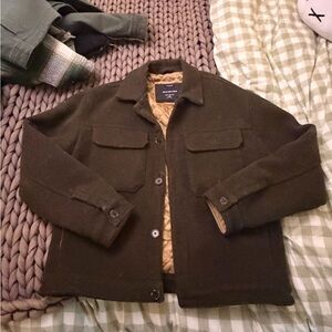 Abercrombie & Fitch Olive Wool trucker jacket